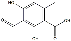 3-Formyl-2,4-dihydroxy-6-methylbenzoic acid,,结构式