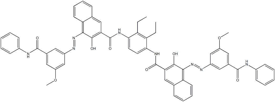 N,N'-(2,3-Diethyl-1,4-phenylene)bis[4-[[3-methoxy-5-(phenylcarbamoyl)phenyl]azo]-3-hydroxy-2-naphthalenecarboxamide] Structure