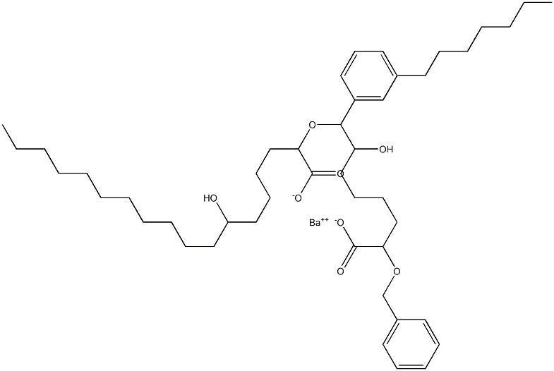 ビス(2-ベンジルオキシ-7-ヒドロキシステアリン酸)バリウム 化学構造式