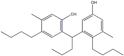 5,6'-Butylidenebis(3-methyl-4-butylphenol),,结构式