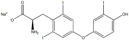 (R)-2-Amino-3-[4-(4-hydroxy-3-iodophenoxy)-2,6-diiodophenyl]propanoic acid sodium salt Struktur