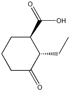 (1R,2S)-2-エチル-3-オキソシクロヘキサン-1-カルボン酸 化学構造式