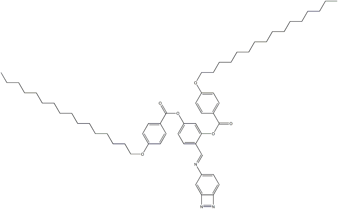 Bis[4-(hexadecyloxy)benzoic acid]4-[(azobenzen-4-yl)iminomethyl]-1,3-phenylene ester,,结构式