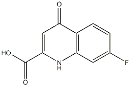 7-フルオロ-1,4-ジヒドロ-4-オキソキノリン-2-カルボン酸 化学構造式