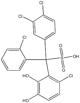 (2-Chlorophenyl)(3,4-dichlorophenyl)(6-chloro-2,3-dihydroxyphenyl)methanesulfonic acid