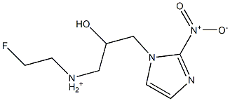 N-(2-Fluoroethyl)-2-hydroxy-3-(2-nitro-1H-imidazol-1-yl)propan-1-aminium Structure