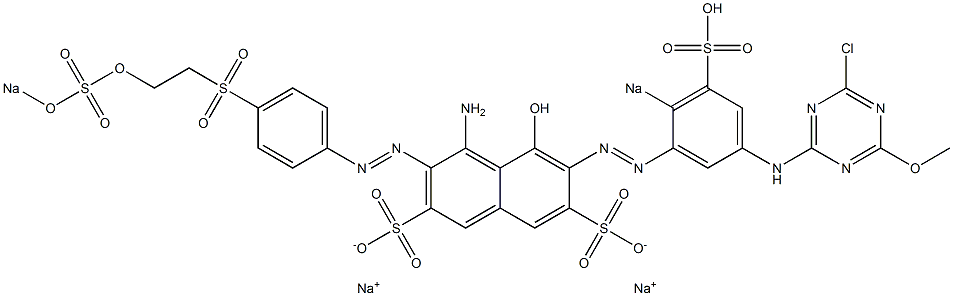  4-Amino-6-[5-(4-chloro-6-methoxy-1,3,5-triazin-2-ylamino)-2-sodiosulfophenylazo]-5-hydroxy-3-[4-[2-(sodiosulfooxy)ethylsulfonyl]phenylazo]-2,7-naphthalenedisulfonic acid disodium salt