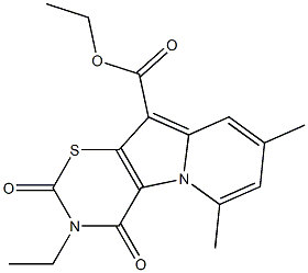 3,4-Dihydro-2,4-dioxo-3-ethyl-6,8-dimethyl-2H-1,3-thiazino[6,5-b]indolizine-10-carboxylic acid ethyl ester