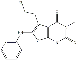 5-(2-Chloroethyl)-1,3-dimethyl-6-anilinofuro[2,3-d]pyrimidine-2,4(1H,3H)-dione,,结构式