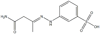 3-[N'-(2-カルバモイル-1-メチルエチリデン)ヒドラジノ]ベンゼンスルホン酸 化学構造式