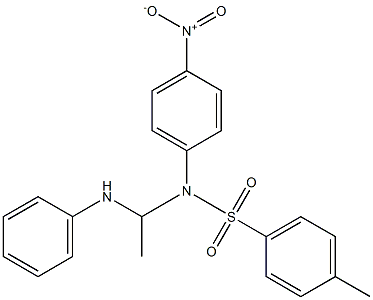 N-[1-[(フェニル)アミノ]エチル]-N-(4-ニトロフェニル)-4-メチルベンゼンスルホンアミド 化学構造式