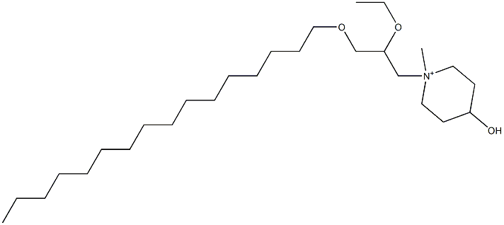 1-(2-エトキシ-3-ヘキサデシルオキシプロピル)-4-ヒドロキシ-1-メチルピペリジニウム 化学構造式