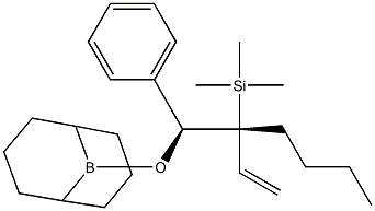 (1S,2R)-1-[(9-Borabicyclo[3.3.1]nonan-9-yl)oxy]-1-phenyl-2-(trimethylsilyl)-2-ethenylhexane Structure