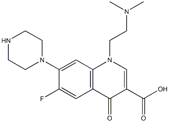 6-Fluoro-1-(2-dimethylaminoethyl)-1,4-dihydro-7-(1-piperazinyl)-4-oxoquinoline-3-carboxylic acid Struktur