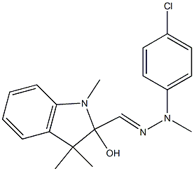 2-[[2-(p-Chlorophenyl)-2-methylhydrazono]methyl]-1,3,3-trimethylindolin-2-ol,,结构式