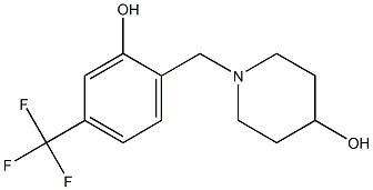 5-(Trifluoromethyl)-2-[(4-hydroxypiperidin-1-yl)methyl]phenol 结构式