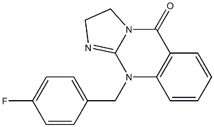10-(4-フルオロフェニルメチル)-2,10-ジヒドロイミダゾ[2,1-b]キナゾリン-5(3H)-オン 化学構造式