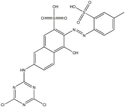 7-[(4,6-Dichloro-1,3,5-triazin-2-yl)amino]-4-hydroxy-3-[(4-methyl-2-sulfophenyl)azo]-2-naphthalenesulfonic acid