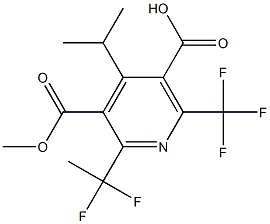 6-(Trifluoromethyl)-2-(1,1-difluoroethyl)-4-isopropylpyridine-3,5-di(carboxylic acid methyl) ester Structure