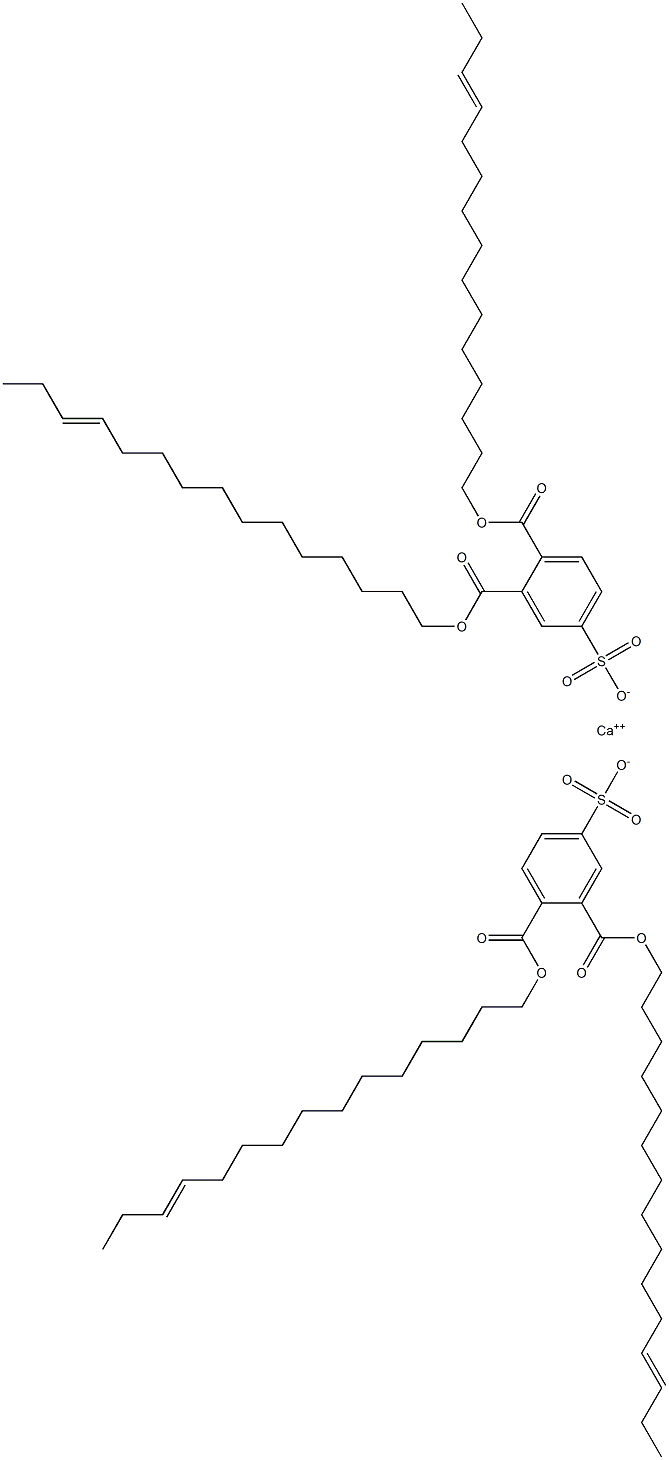 ビス[3,4-ジ(12-ペンタデセニルオキシカルボニル)ベンゼンスルホン酸]カルシウム 化学構造式