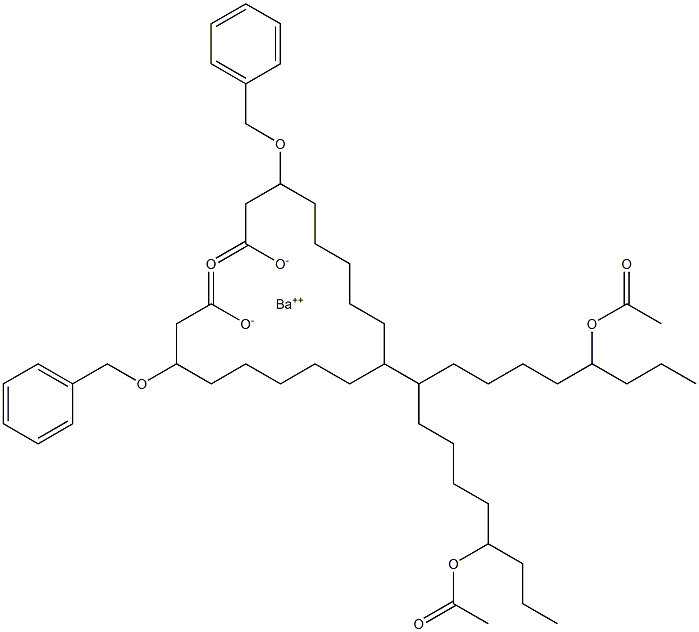 ビス(3-ベンジルオキシ-15-アセチルオキシステアリン酸)バリウム 化学構造式