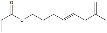 Propionic acid 2,7-dimethyl-4,7-octadienyl ester Structure