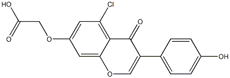 [(5-Chloro-3-(4-hydroxyphenyl)-4-oxo-4H-1-benzopyran-7-yl)oxy]acetic acid 结构式