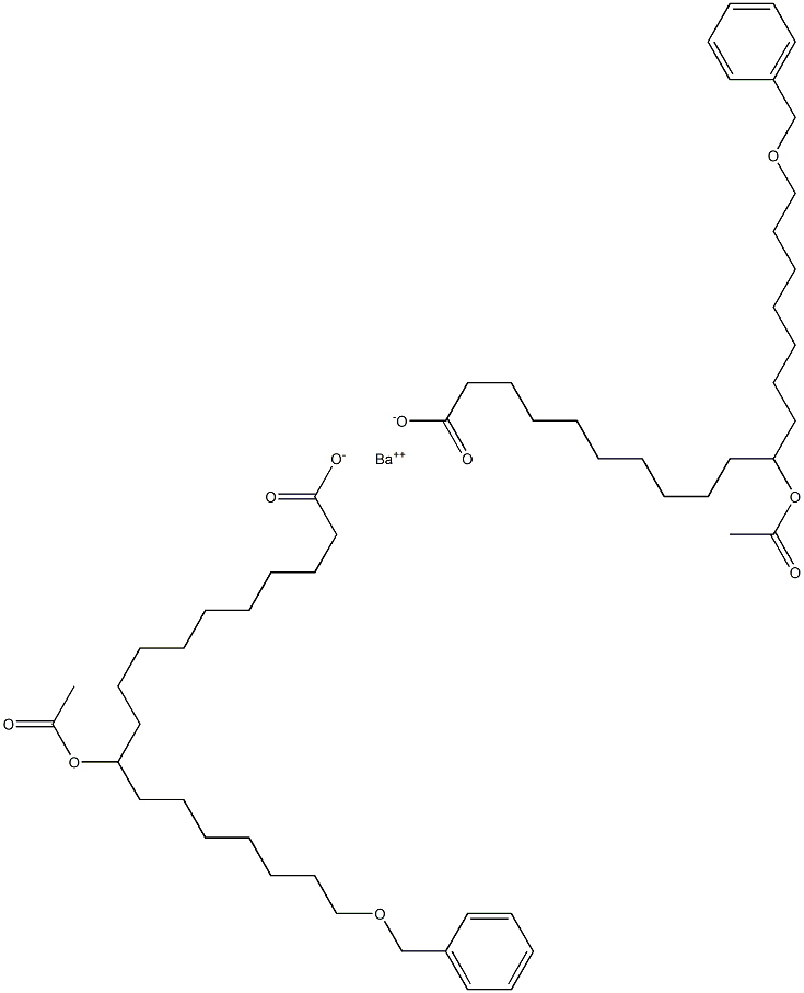 Bis(18-benzyloxy-11-acetyloxystearic acid)barium salt 结构式