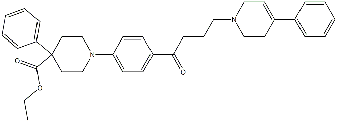 4-Phenyl-1-[4-[4-(4-phenyl-1,2,5,6-tetrahydropyridin-1-yl)butyryl]phenyl]-4-piperidinecarboxylic acid ethyl ester Structure