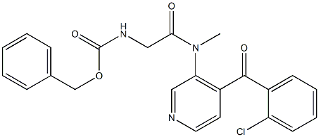 4-(2-クロロベンゾイル)-3-[[[[(ベンジルオキシ)カルボニル]アミノ]アセチル](メチル)アミノ]ピリジン 化学構造式