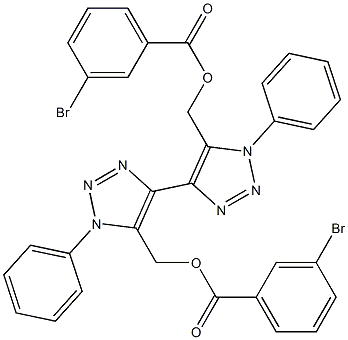 1,1'-Diphenyl-5,5'-bis[(3-bromobenzoyloxy)methyl]-4,4'-bi(1H-1,2,3-triazole) 结构式