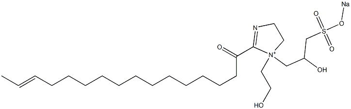 1-(2-Hydroxyethyl)-1-[2-hydroxy-3-(sodiooxysulfonyl)propyl]-2-(14-hexadecenoyl)-2-imidazoline-1-ium,,结构式