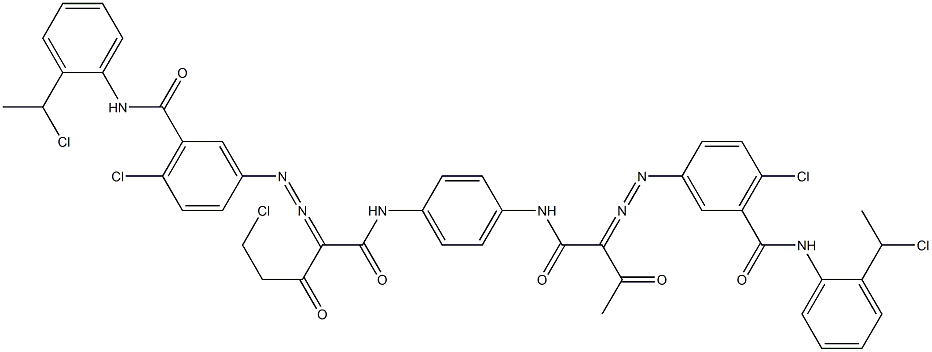 3,3'-[2-(クロロメチル)-1,4-フェニレンビス[イミノカルボニル(アセチルメチレン)アゾ]]ビス[N-[2-(1-クロロエチル)フェニル]-6-クロロベンズアミド] 化学構造式
