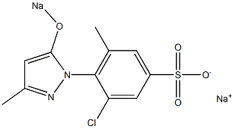 3-クロロ-4-(5-ソジオオキシ-3-メチル-1H-ピラゾール-1-イル)-5-メチルベンゼンスルホン酸ナトリウム 化学構造式