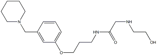 N-[3-[3-(Piperidinomethyl)phenoxy]propyl]-2-[(2-hydroxyethyl)amino]acetamide Structure