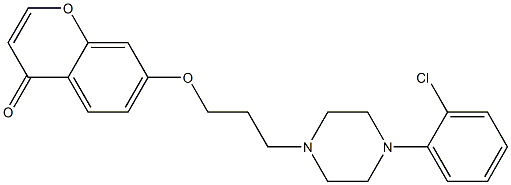 7-[3-[4-(2-クロロフェニル)-1-ピペラジニル]プロピルオキシ]-4H-1-ベンゾピラン-4-オン 化学構造式