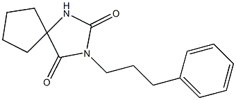 3-(3-Phenylpropyl)-2,4-dioxo-1,3-diazaspiro[4.4]nonane 结构式