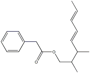 フェニル酢酸2,3-ジメチル-4,6-オクタジエニル 化学構造式