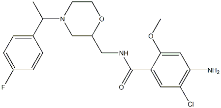 4-Amino-5-chloro-2-methoxy-N-[[4-[1-(4-fluorophenyl)ethyl]-2-morpholinyl]methyl]benzamide Structure