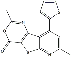 2,7-Dimethyl-9-(2-thienyl)-4H-pyrido[3',2':4,5]thieno[3,2-d][1,3]oxazin-4-one Structure