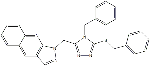 1-[[5-(Benzylthio)-4-benzyl-4H-1,2,4-triazol-3-yl]methyl]-1H-pyrazolo[3,4-b]quinoline Struktur