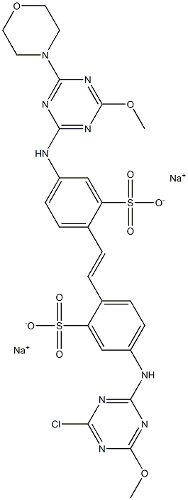 4-(4-Chloro-6-methoxy-1,3,5-triazin-2-ylamino)-4'-(4-methoxy-6-morpholino-1,3,5-triazin-2-ylamino)-2,2'-stilbenedisulfonic acid disodium salt