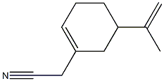 5-イソプロペニルシクロヘキセン-1-アセトニトリル 化学構造式
