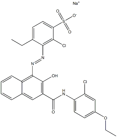 2-Chloro-4-ethyl-3-[[3-[[(2-chloro-4-ethoxyphenyl)amino]carbonyl]-2-hydroxy-1-naphtyl]azo]benzenesulfonic acid sodium salt Structure