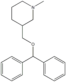 3-(Diphenylmethoxymethyl)-1-methylpiperidine 结构式