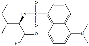 (2R,3R)-2-[[[5-(Dimethylamino)-1-naphthalenyl]sulfonyl]amino]-3-methylpentanoic acid Struktur