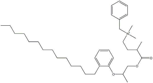 N,N-Dimethyl-N-benzyl-N-[3-[[2-(2-tetradecylphenyloxy)propyl]oxycarbonyl]butyl]aminium,,结构式