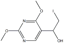 2,4-Dimethoxy-5-(1-hydroxy-2-iodoethyl)pyrimidine,,结构式