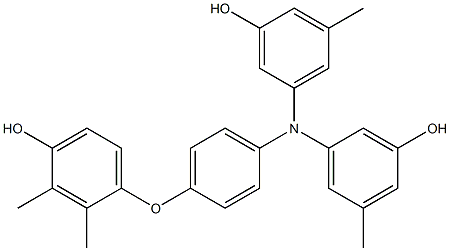 N,N-Bis(3-hydroxy-5-methylphenyl)-4-(4-hydroxy-2,3-dimethylphenoxy)benzenamine,,结构式