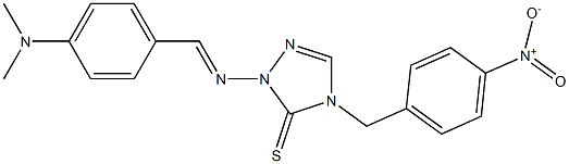 1-(p-ジメチルアミノベンジリデン)アミノ-4-(p-ニトロベンジル)-1H-1,2,4-トリアゾール-5(4H)-チオン 化学構造式